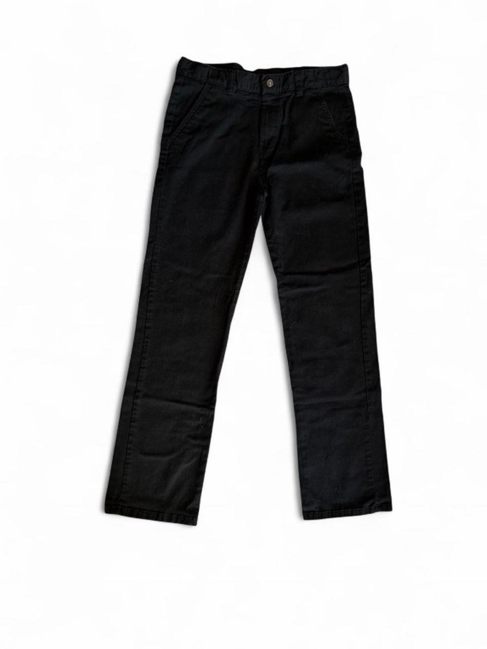 Chaps Boys Black School Uniform Dress Pants Size 18 Adjustable Waist